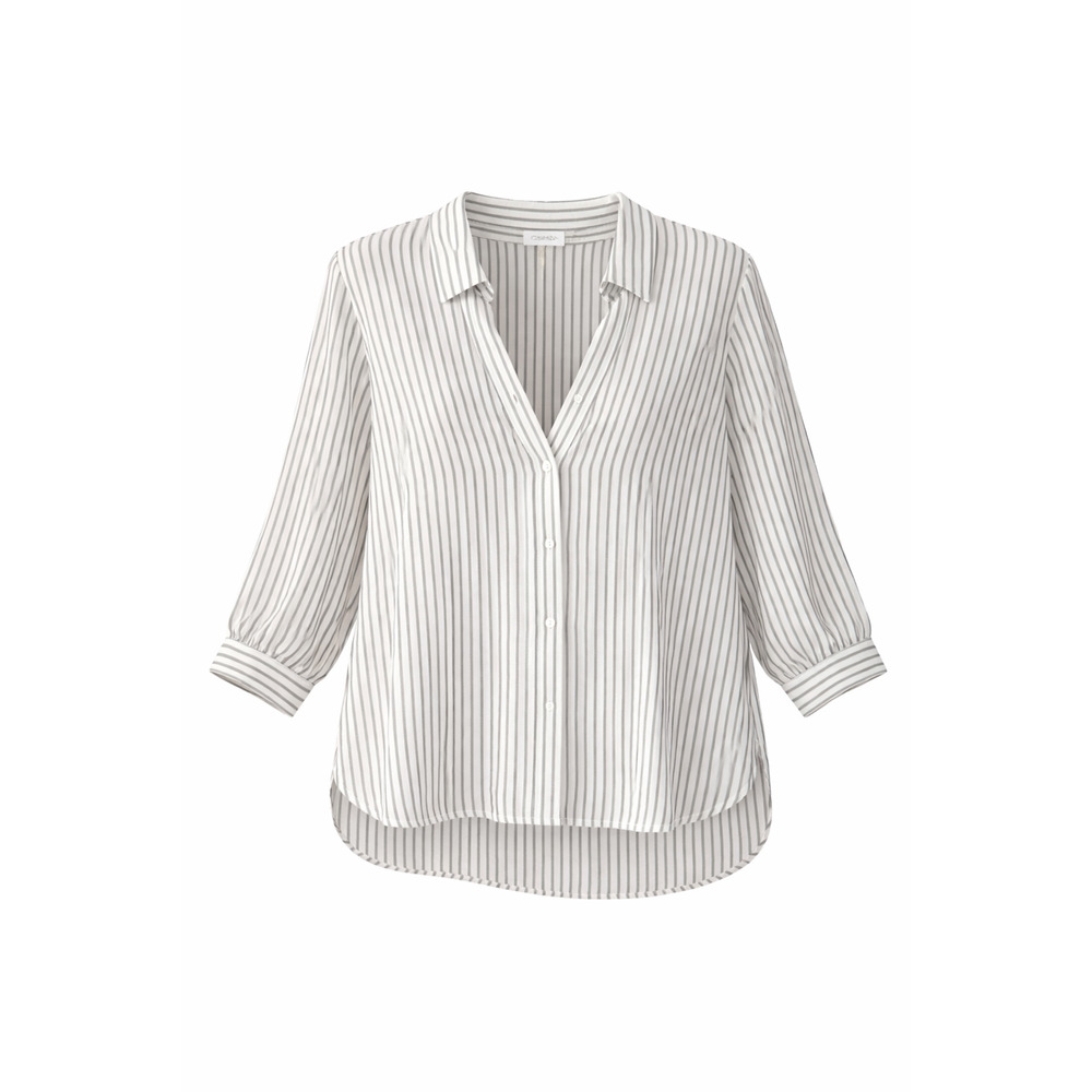 Calvin Klein Striped Button Down High-Low Tunic Blouse XXL